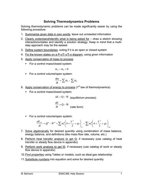 Thermodynamic Problems Solutions In Epub