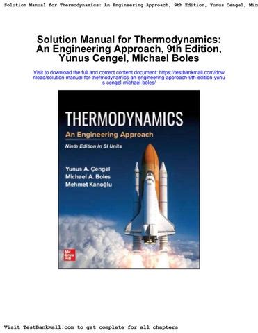 Thermodynamics An Engineering Approach Solution Manual Epub