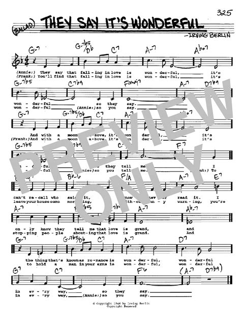 They Say It's Wonderful Lead Sheet Eb Seth MacFarlane: A Masterful Arrangement