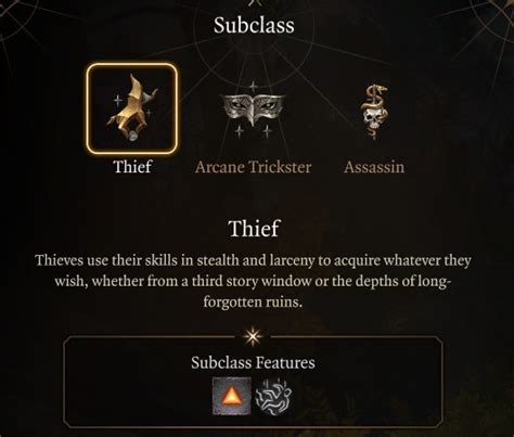 Thief Subclass BG3: The Ultimate Guide to Shadowy Prowess