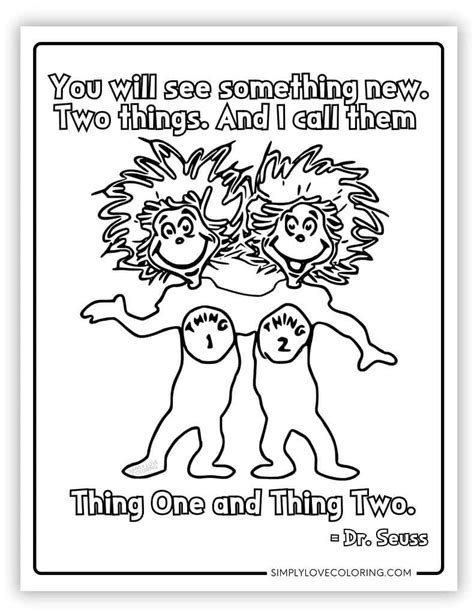 Thing 1 And Thing 2 Coloring Page Printable