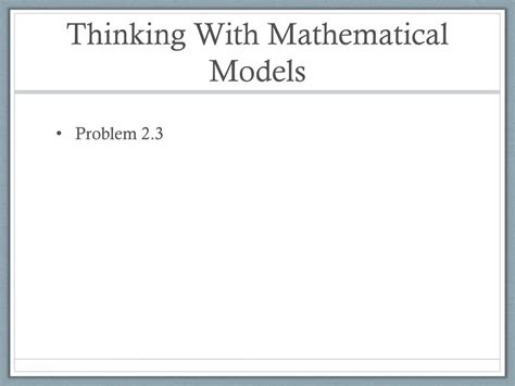 Thinking With Mathematical Models Answer Reader