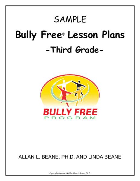Third Grade Lesson Plans Bully Free Ebook PDF