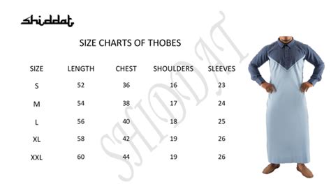 Thobe Size Chart