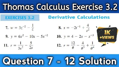 Thomas Calculus Exercise Solutions Doc