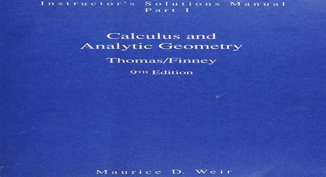 Thomas Finney Calculus 9th Edition Solution Manual Free Download Doc