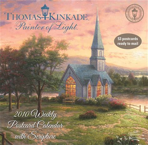 Thomas Kinkade Painter of Light with Scripture 2010 Weekly Postcard Calendar Doc