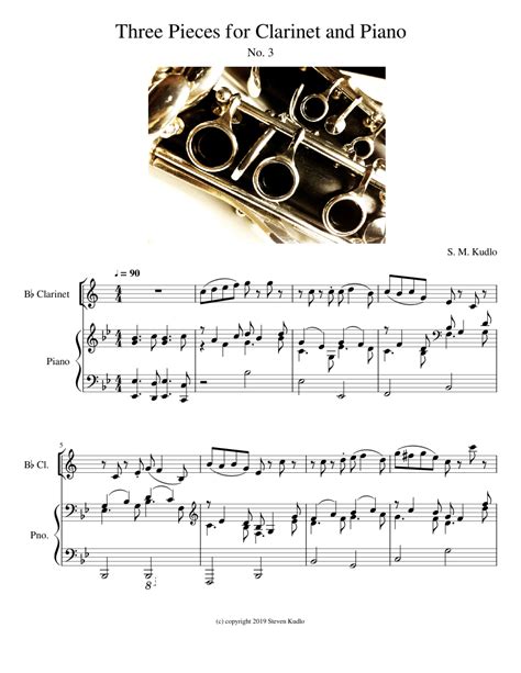 Three Pieces for Clarinet and Piano Kindle Editon