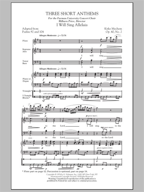 Three Short Anthems SATB Kindle Editon