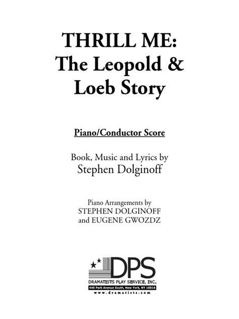 Thrill Me Piano Score Ebook PDF