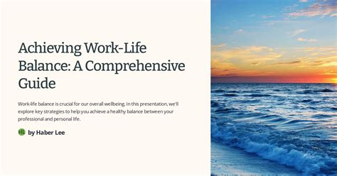 Thriving at the Crossroads of Work and Life: A Comprehensive Guide to Work-Life Balance