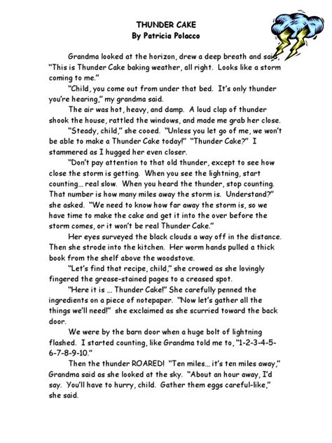 Thunder Cake Story Text Ebook Epub