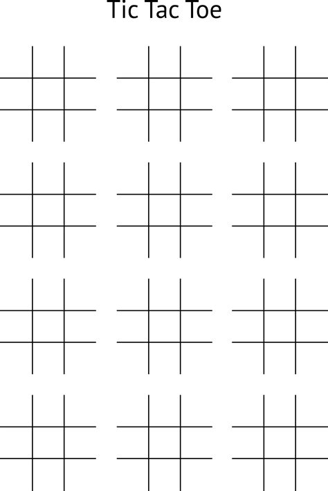 Tic Tac Toe Game Board Printable
