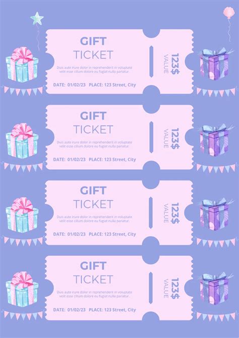 Ticket Template For Gift