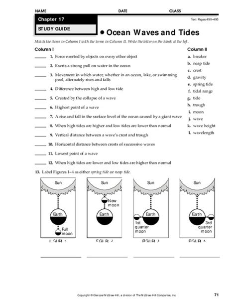 Tides And Currents Worksheet Answers PDF