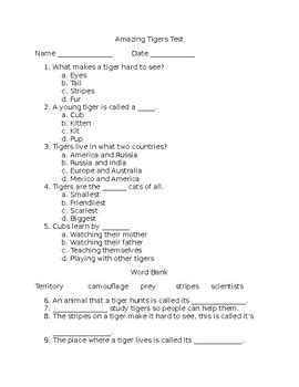 Tigers Nonfiction Test 2 Answer Key Epub