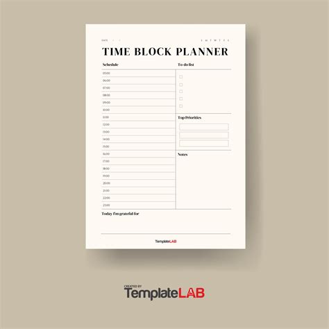 Time Block Template