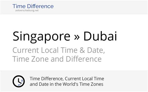 Time Difference between Singapore and Dubai: A Comprehensive Guide