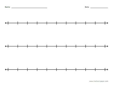 Time Number Line Printable 0-60 With Tick Marks
