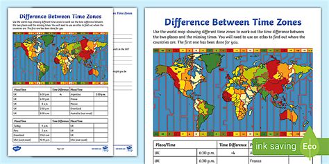 Time Zone Differences: A Numerical Journey