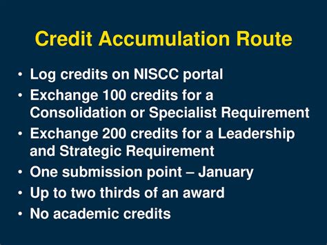 Timeframe and Credit Accumulation