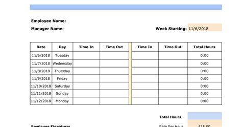 Timesheet Template Google Sheets