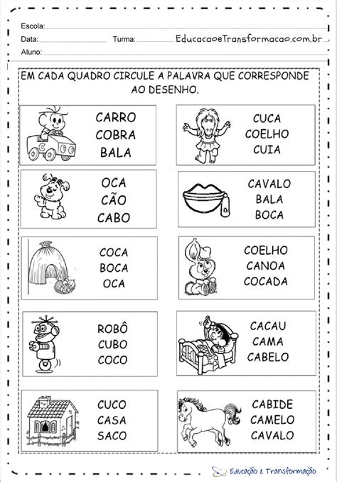 Tipos de palavras com a letra C