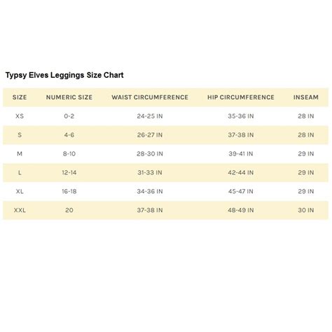 Tipsy Elves Size Chart