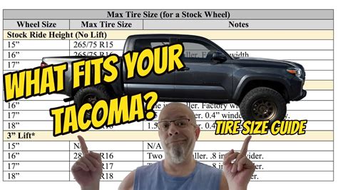 Tire Size Chart Tacoma