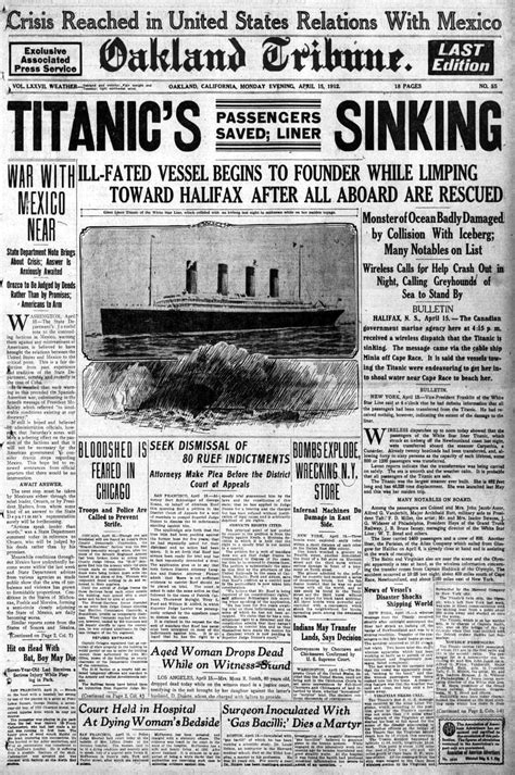 Titanic 1912 The original news reporting of the sinking of the Titanic