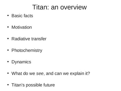 Titans: An Overview