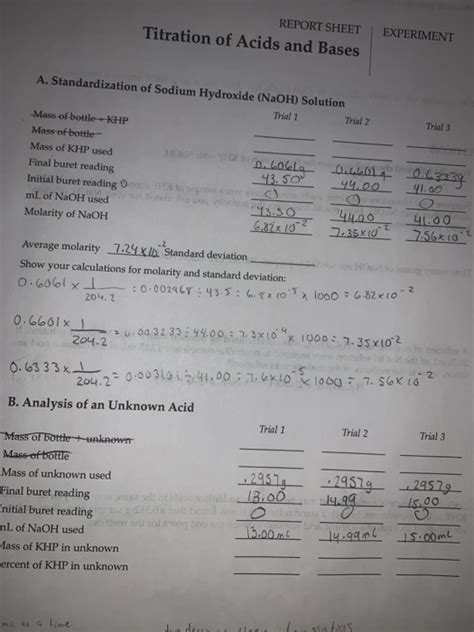 Titration Of Acids Bases Lab Report Answers Reader