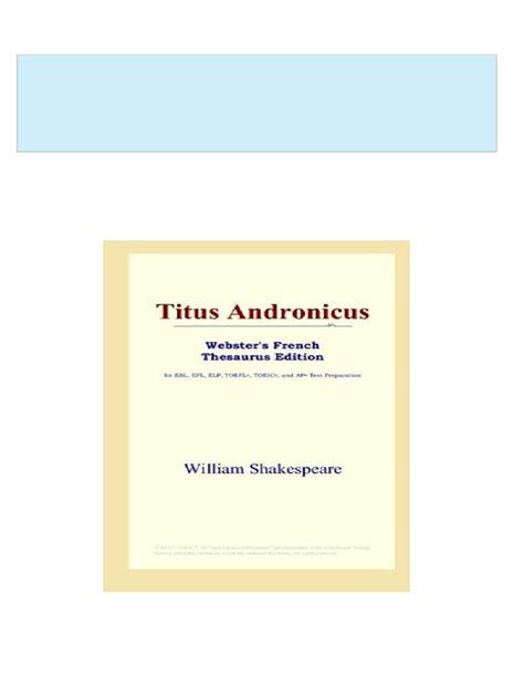 Titus Andronicus Webster s Wolof Thesaurus Edition PDF