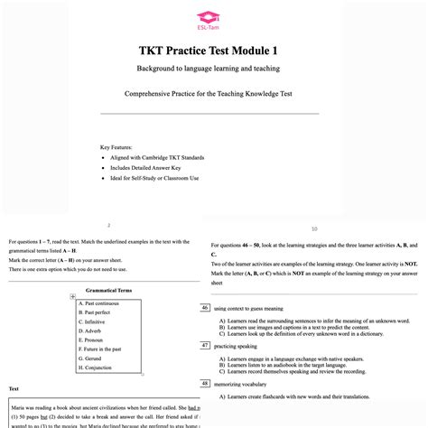 Tkt Practice Test Module 1 With Answers Epub