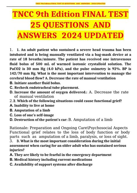 Tncc Test Questions 2012 Of /PDF Doc Doc