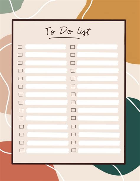 To Do List Template Aesthetic