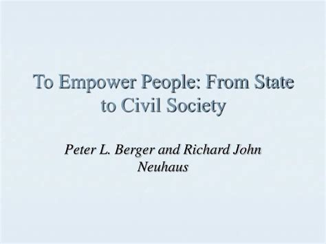 To Empower People From State to Civil Society Doc