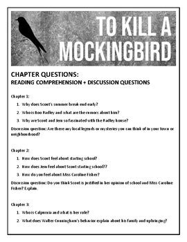 To Kill A Mockingbird Discussion Questions By Chapter With Answers Epub