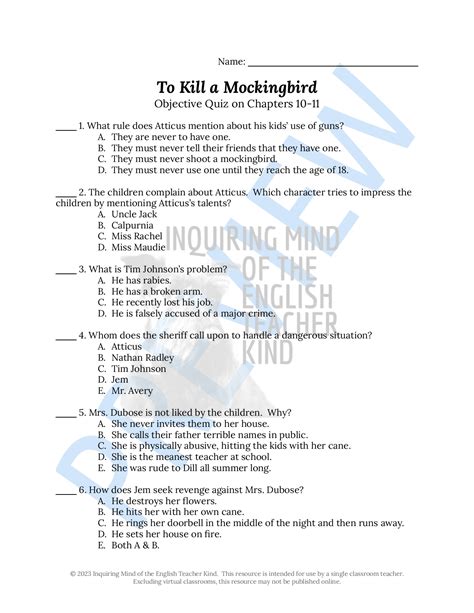 To Kill A Mockingbird Literary Skills Answers Epub