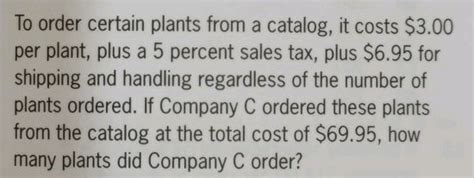 To Order Certain Plants From A Catalog