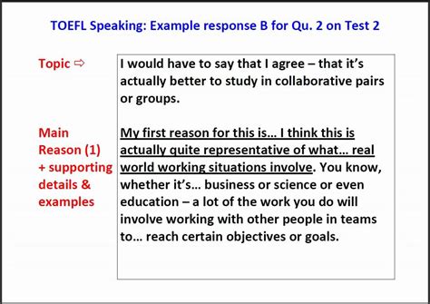 Toefl Speaking Sample Answers Doc