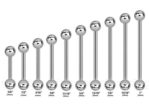 Tongue Ring Length Chart