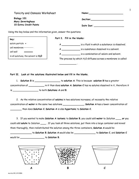 Tonicity Worksheet And Answers Reader