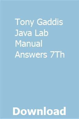 Tony Gaddis Java Lab Manual Answers 5th Reader