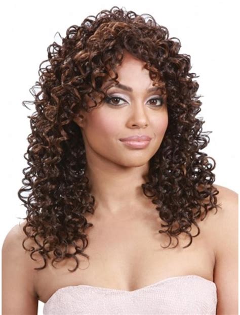 Top Brown Curly Long Human Hair Wigs & Half Wigs