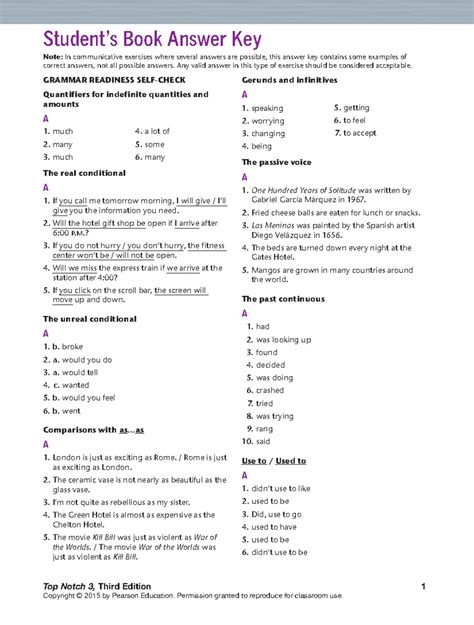 Top Notch 3 Student Answer Listening Reader