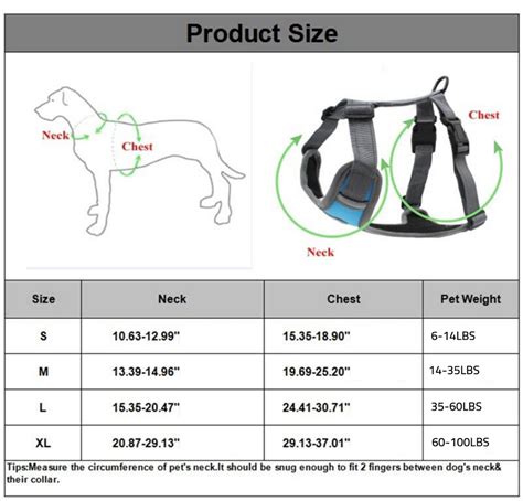 Top Paw Harness Size Chart