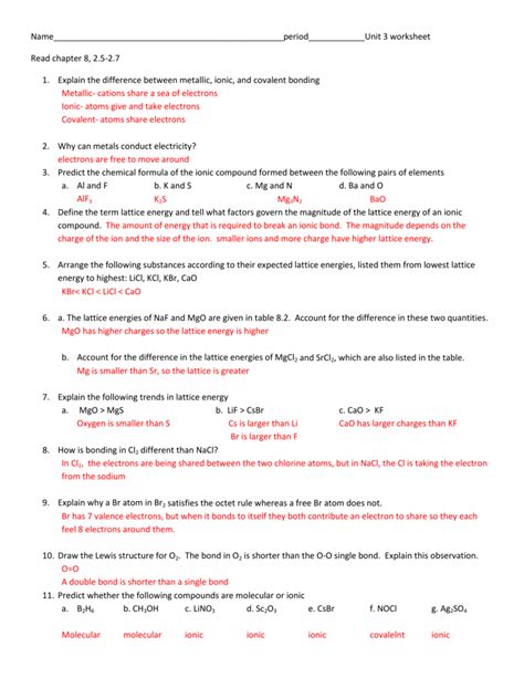 Topic 6 Bonding Answer Key Kindle Editon