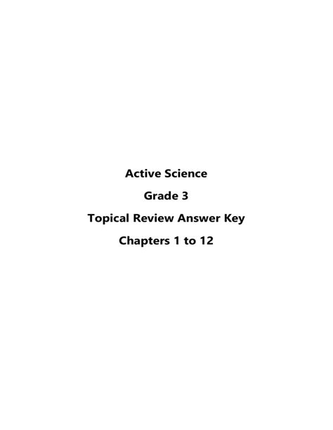 Topical Review Answer Key PDF