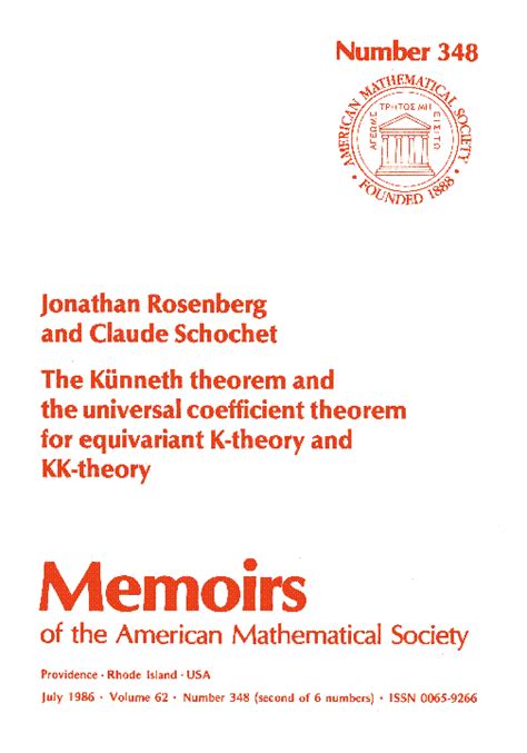 Topics in K-Theory The Equivariant KÃ¼nneth Theorem in K-Theory. Dyer-Lashof operations in K-Theory 1 PDF